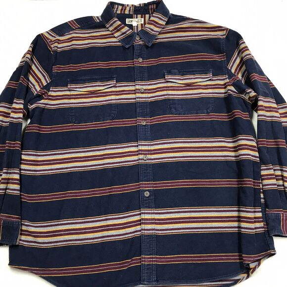 DULUTH Burlyweight Chamois Flannel Heavy Shirt Shacket Men 3XL Serape Stripe - Picture 1 of 12